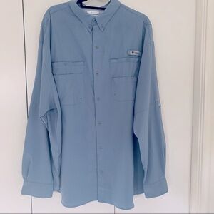 Columbia PFG Blue Long Sleeve Collared Button Down XXL